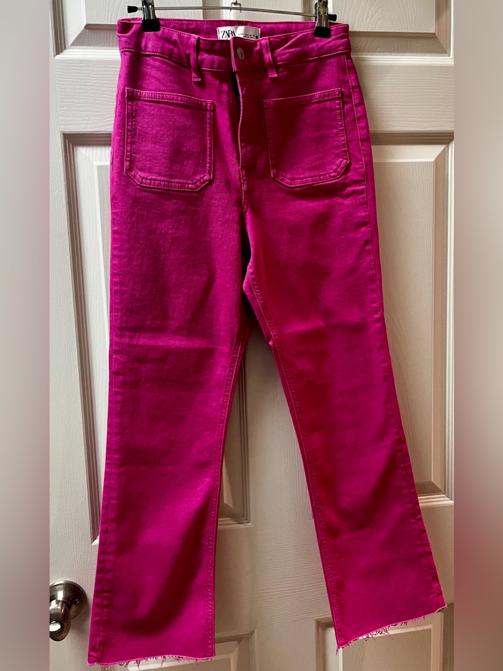 ZARA Magenta Straight-Leg Women's Jeans